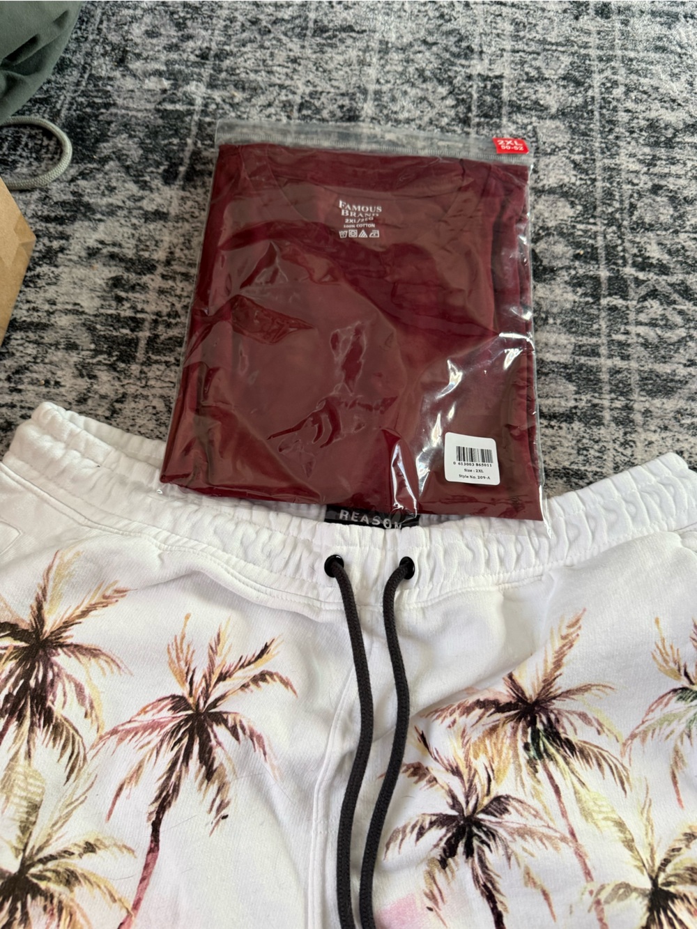 Reason Burgundy Tee with White Waistband